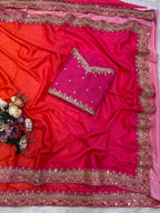 Royal Heritage Intricately Embellished Silk Saree with Ornate Zari Sequin Border and Designer Blouse Piece - Surat Wholesale Ethnic Wear (Photo 6)