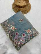 Artisanal Floral Embroidery Ensemble with Regal Heritage Detailing