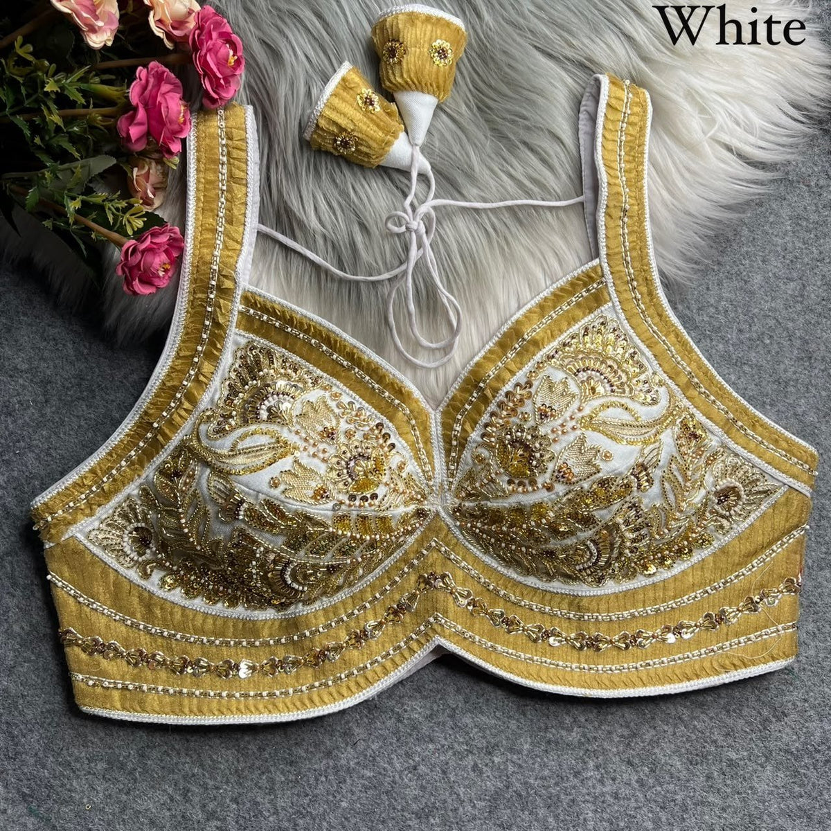Opulent Luxury Heavy Zari Embroidered Sleeveless Blouse