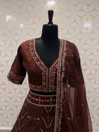 Intricate Zari Embroidered Silk Lehenga Set with Matching Dupatta - Surat Wholesale Ethnic Wear (Photo 6)