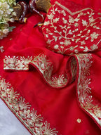 Opulent Embroidered Drape with Intricate Floral Border Detailing