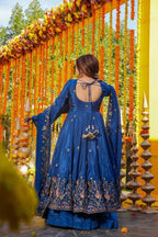 Royal Heritage Embroidered Anarkali Ensemble With Intricate Floral Craftsmanship - Surat Wholesale Ethnic Wear (Photo 6)