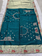 Artisanal Heritage Embroidered Saree for Grand Celebrations