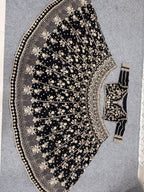 Heavily Embellished Sequined Crop Top Lehenga Choli Set