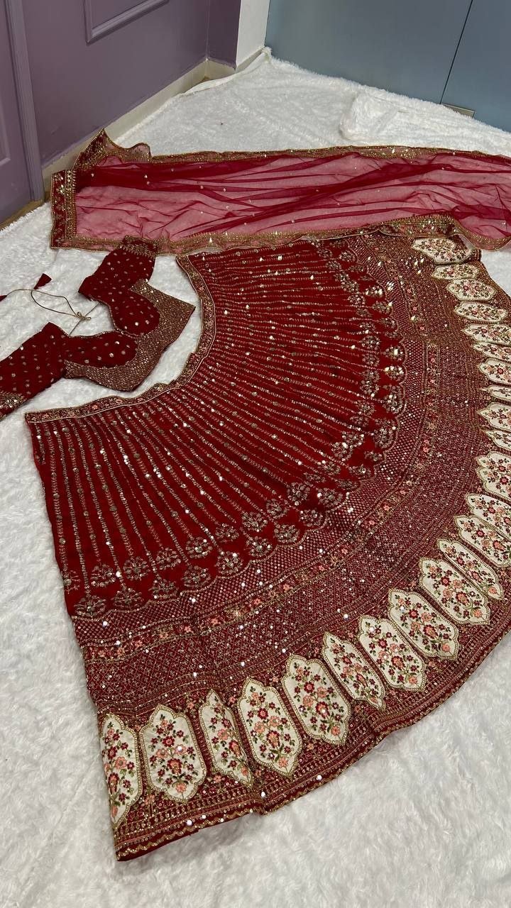 Traditional Bridal Silk Lehenga Set with Heavy Zardosi Work - Surat Wholesale Ethnic Wear (Photo 6)