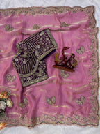 Royal Draped Saree with Intricate Embroidered Blouse