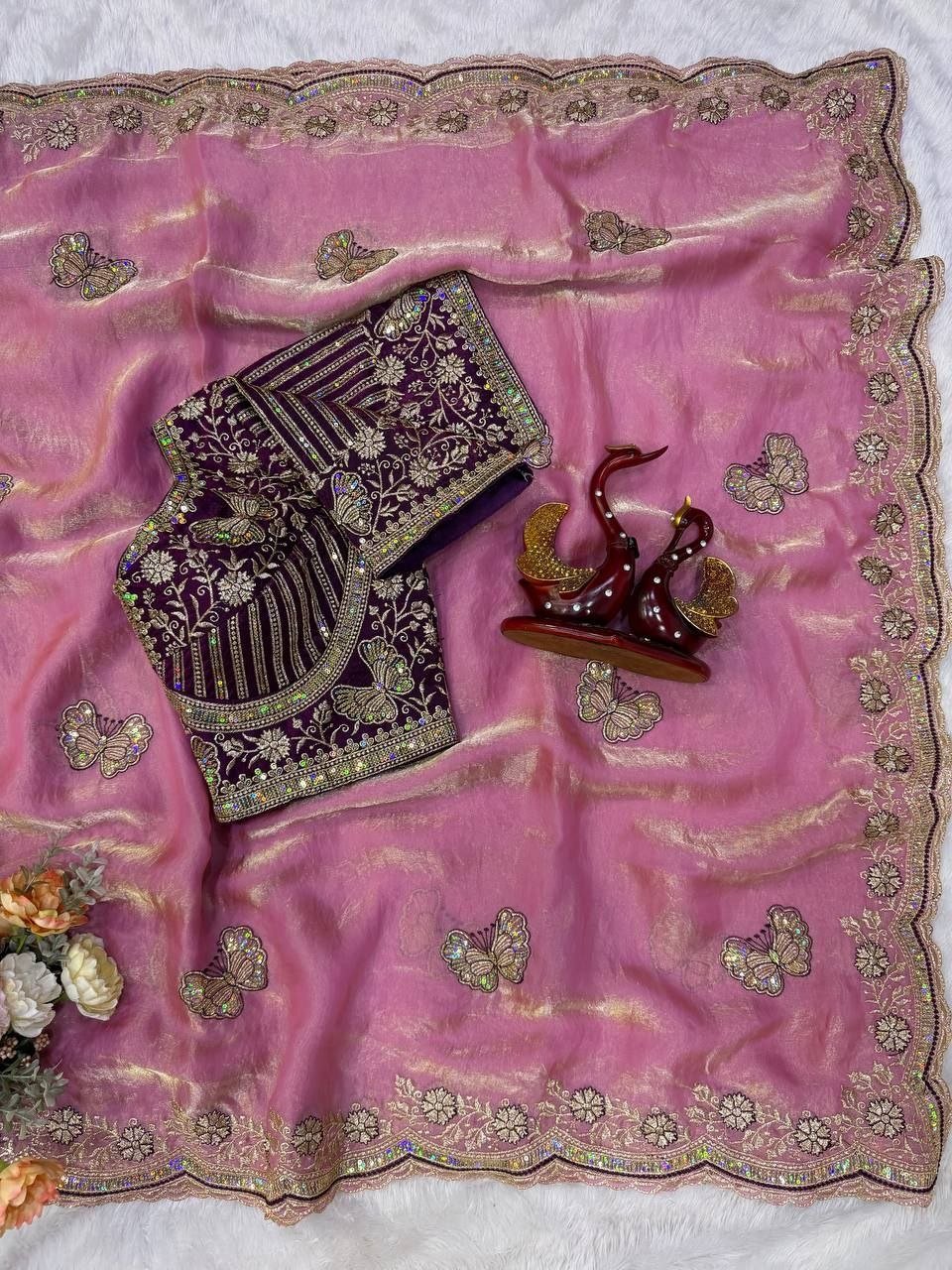 Royal Draped Saree with Intricate Embroidered Blouse