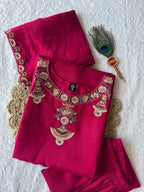 Embroidered Neckline Straight Kurta Set with Scalloped Dupatta - Surat Wholesale Ethnic Wear (Photo 7)
