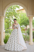 Floral Threadwork Embroidered Flared Lehenga Choli Set