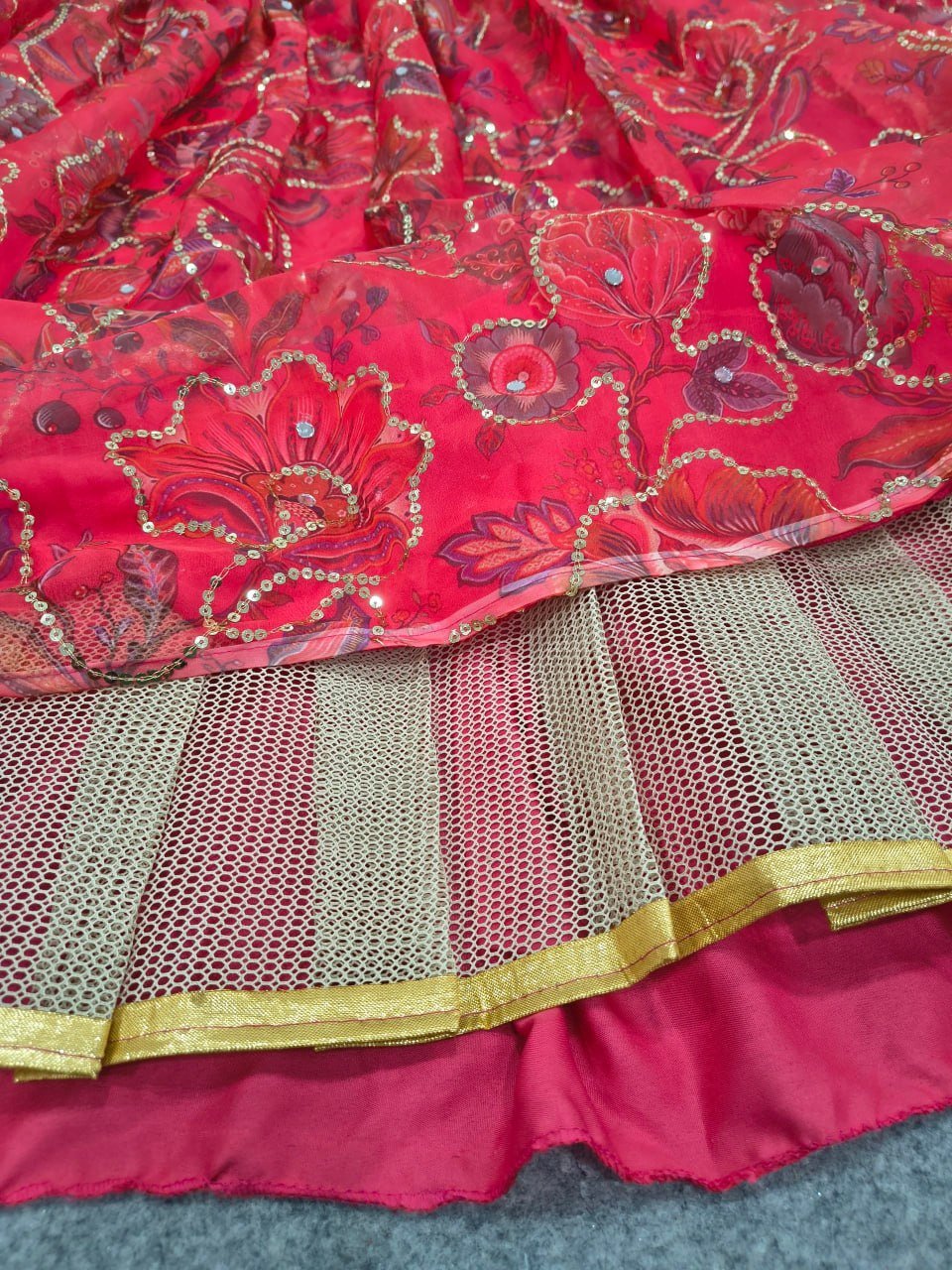 Exquisite Hand Embroidered Zardozi Work Bridal Lehenga Choli Set