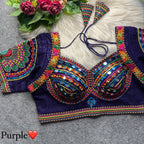 Boho Ethnic Fusion Peacock Handcrafted Heavy Embroidered Blouse