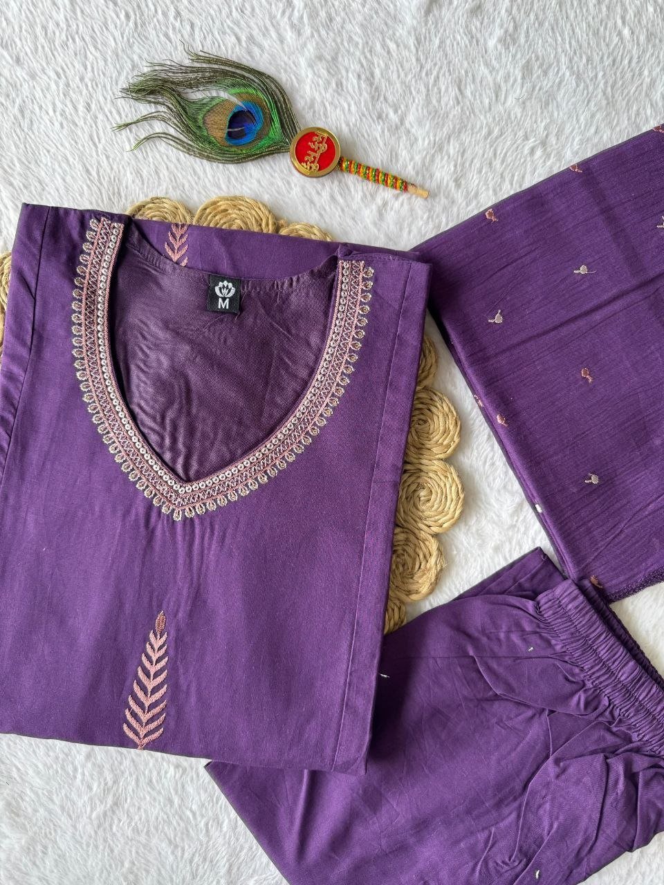 Royal Heritage Embroidered Kurta Set with Artistic Motifs and Graceful Dupatta