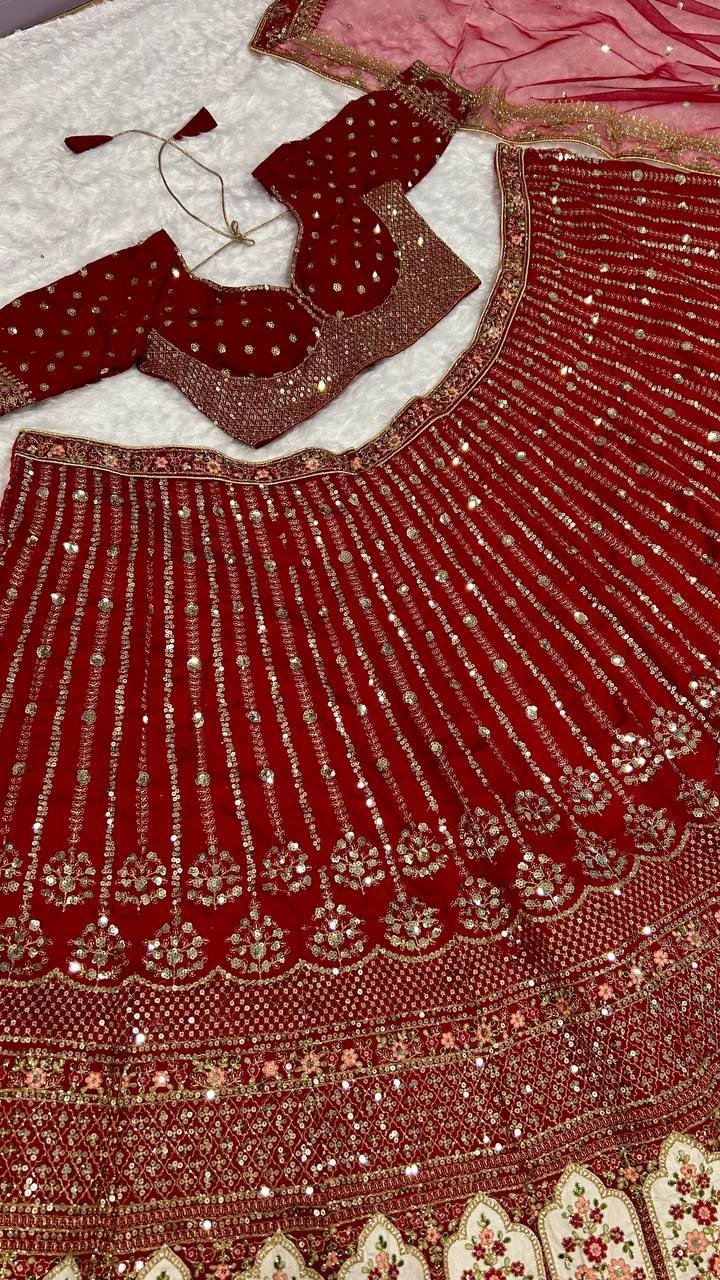 Traditional Bridal Silk Lehenga Set with Heavy Zardosi Work - Surat Wholesale Ethnic Wear (Photo 7)