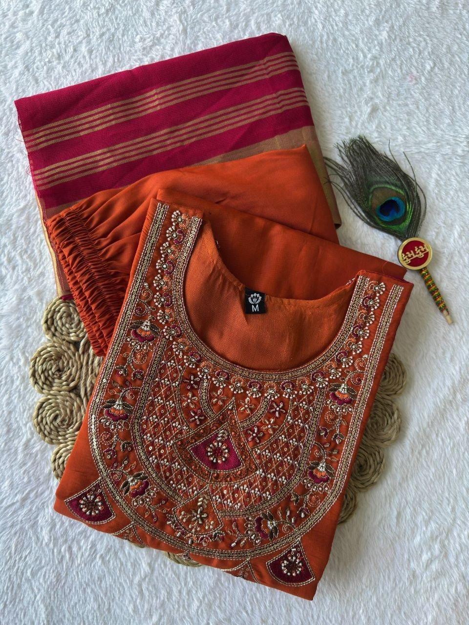 Royal Heritage Embroidered Kurta Set With Zari Dupatta - Surat Wholesale Ethnic Wear (Photo 7)