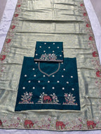 Artisanal Heritage Embroidered Saree for Grand Celebrations
