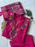 Artisanal Ethnic Kurta Set with Statement Embroidery and Printed Dupatta - Surat Wholesale Ethnic Wear (Photo 7)