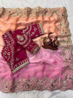 Royal Heritage Embroidered Saree with Intricate Zari Work and Regal Traditional Charm