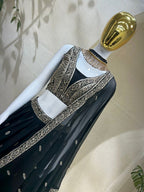Zardosi Embroidered Velvet Lehenga Set with Attached Cape - Surat Wholesale Ethnic Wear (Photo 7)