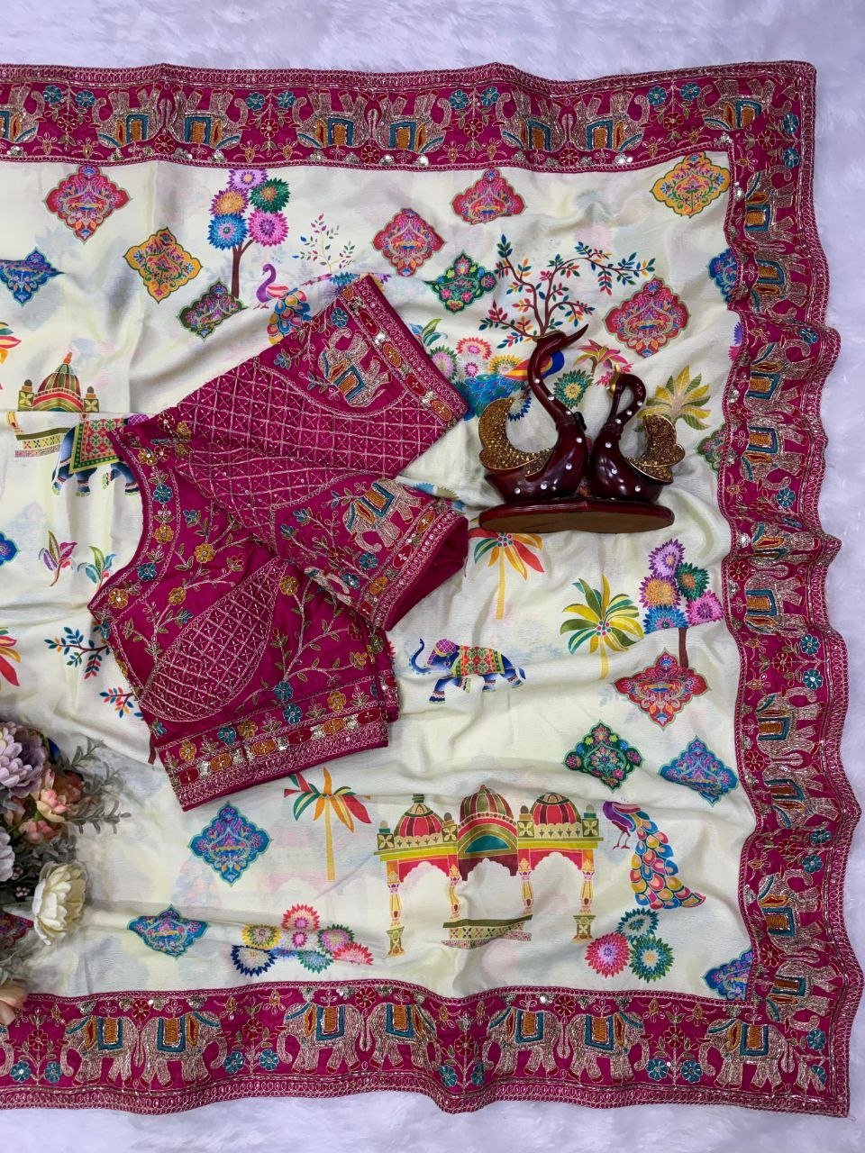 Royal Heritage Artisanal Motif Saree with Intricate Borders