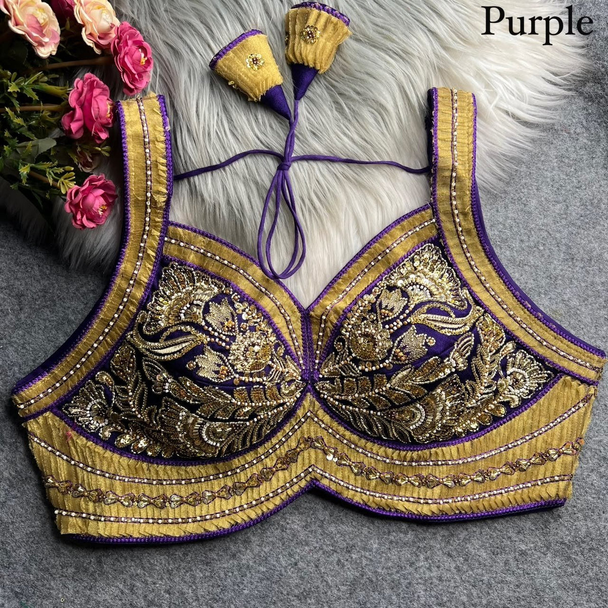Opulent Luxury Heavy Zari Embroidered Sleeveless Blouse