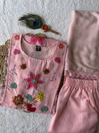 Embroidered Floral Printed Kurta Set with Dupatta