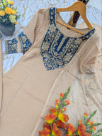 Subtle Grace Embroidered Yoke Tissue Tissue Silk Kurta Set - Surat Wholesale Ethnic Wear (Photo 7)