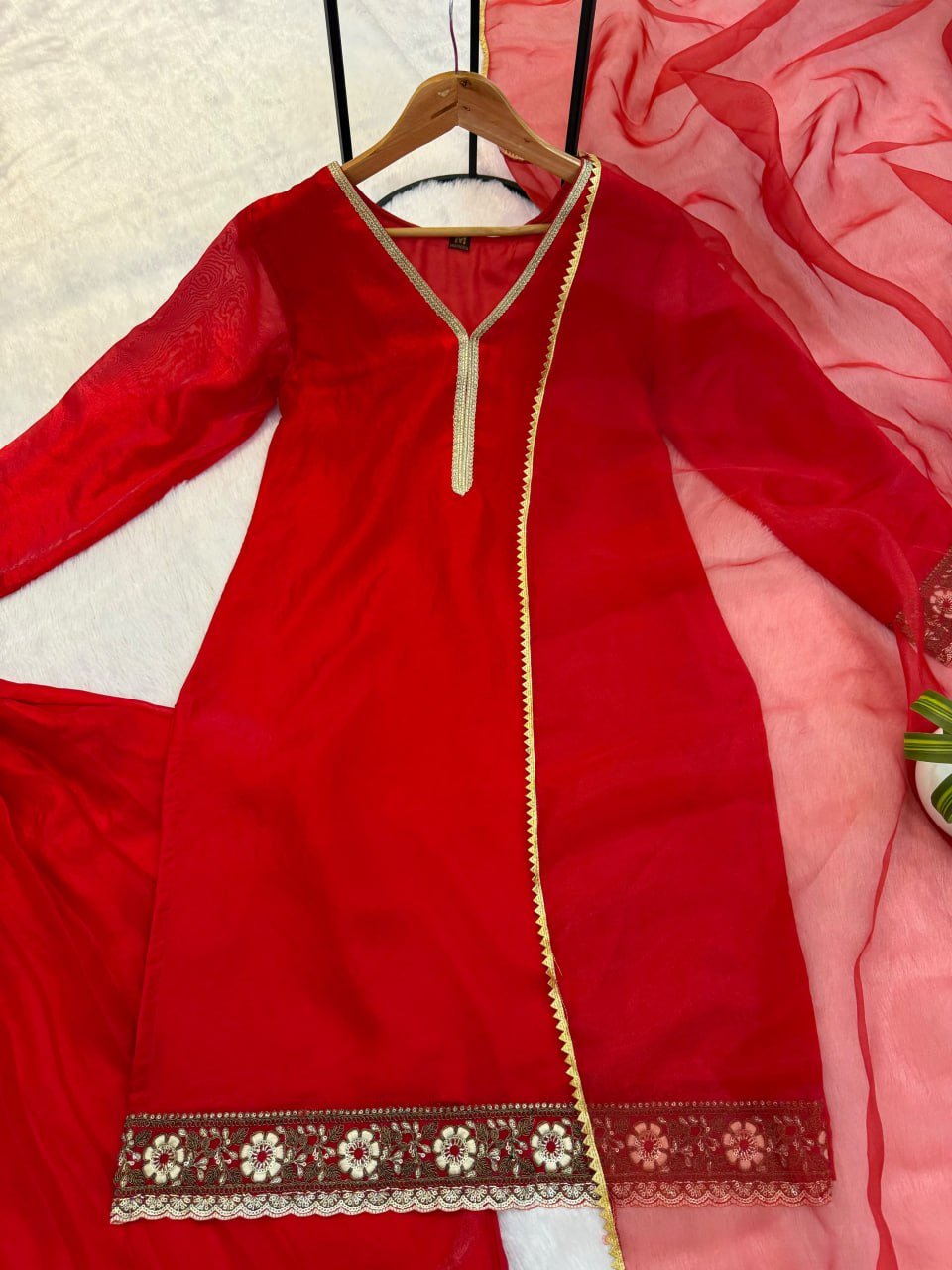 Regal Tradition Embroidered Border Kurta with Salwar and Dupatta Set - Surat Wholesale Ethnic Wear (Photo 7)