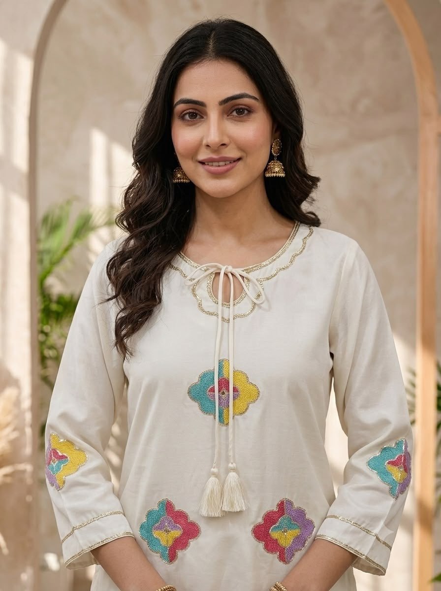 Embroidered Straight Kurta With Salwar And Dupatta - Surat Wholesale Ethnic Wear (Photo 7)