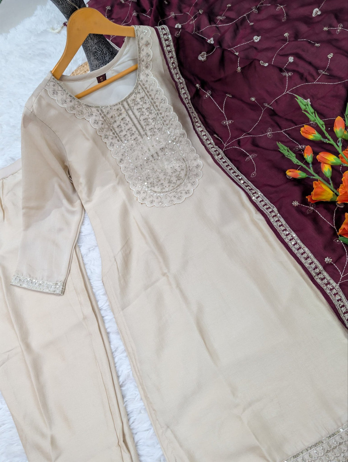 Regal Embroidered Kurta Set with Artisanal Dupatta