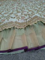 Delicate Floral Embroidered Lehenga Choli with Embroidered Cutwork Border Dupatta - Surat Wholesale Ethnic Wear (Photo 8)