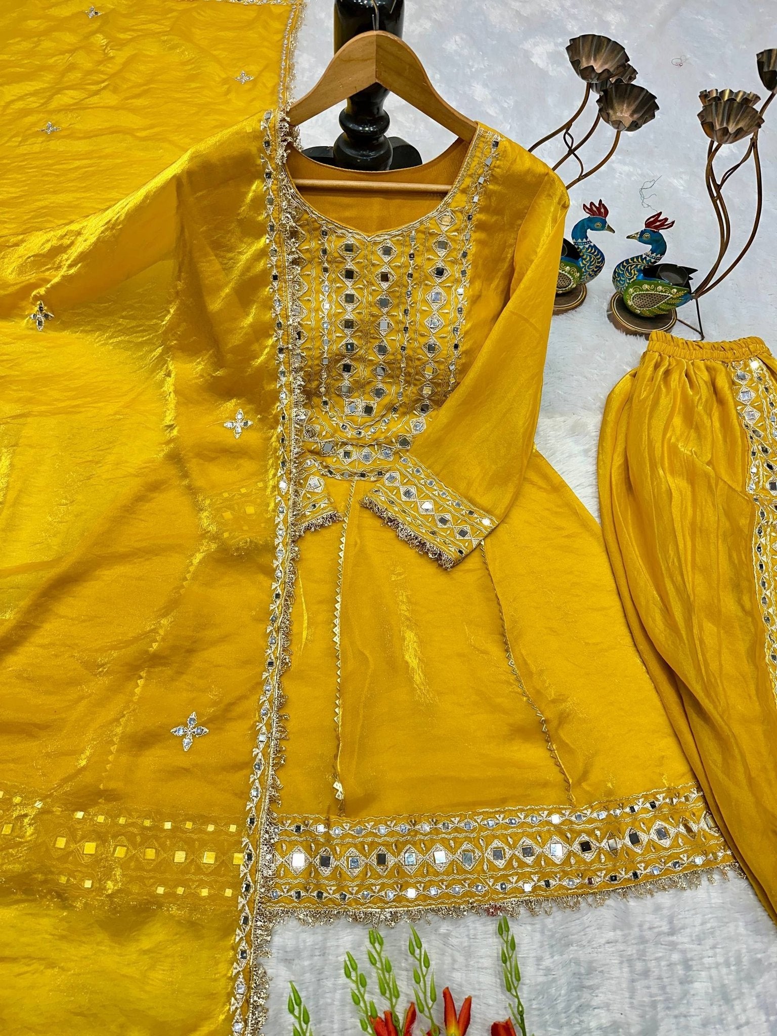 Regal Mirrorwork Palazzo Ensemble for Festive Celebrations