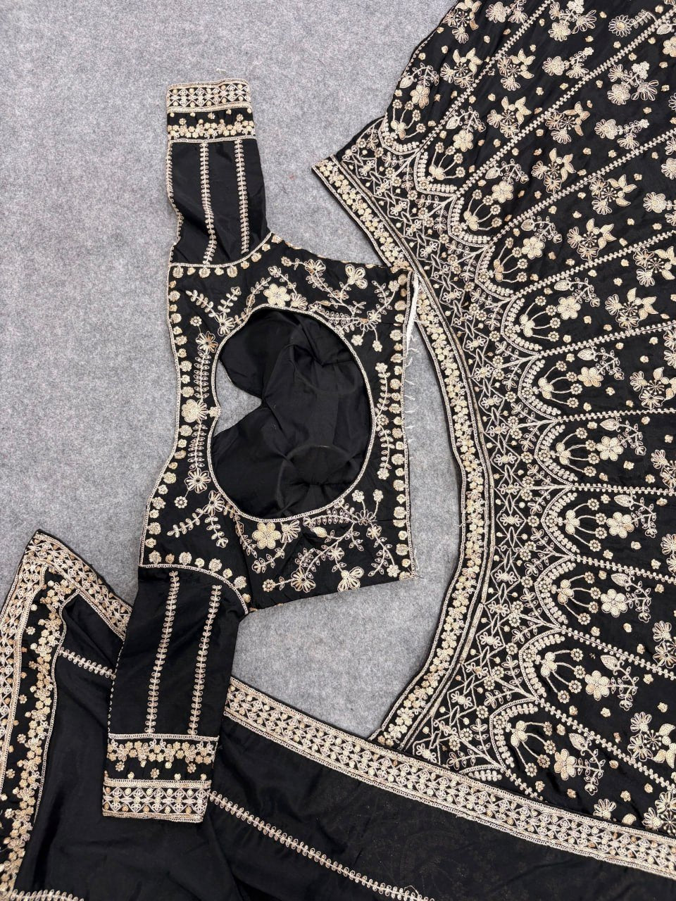 Heavily Embellished Sequined Crop Top Lehenga Choli Set