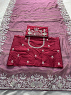 Regal Tradition Embroidered Saree with Intricate Floral Border and Royal Charm - Surat Wholesale Ethnic Wear (Photo 8)