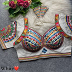 Boho Ethnic Fusion Peacock Handcrafted Heavy Embroidered Blouse