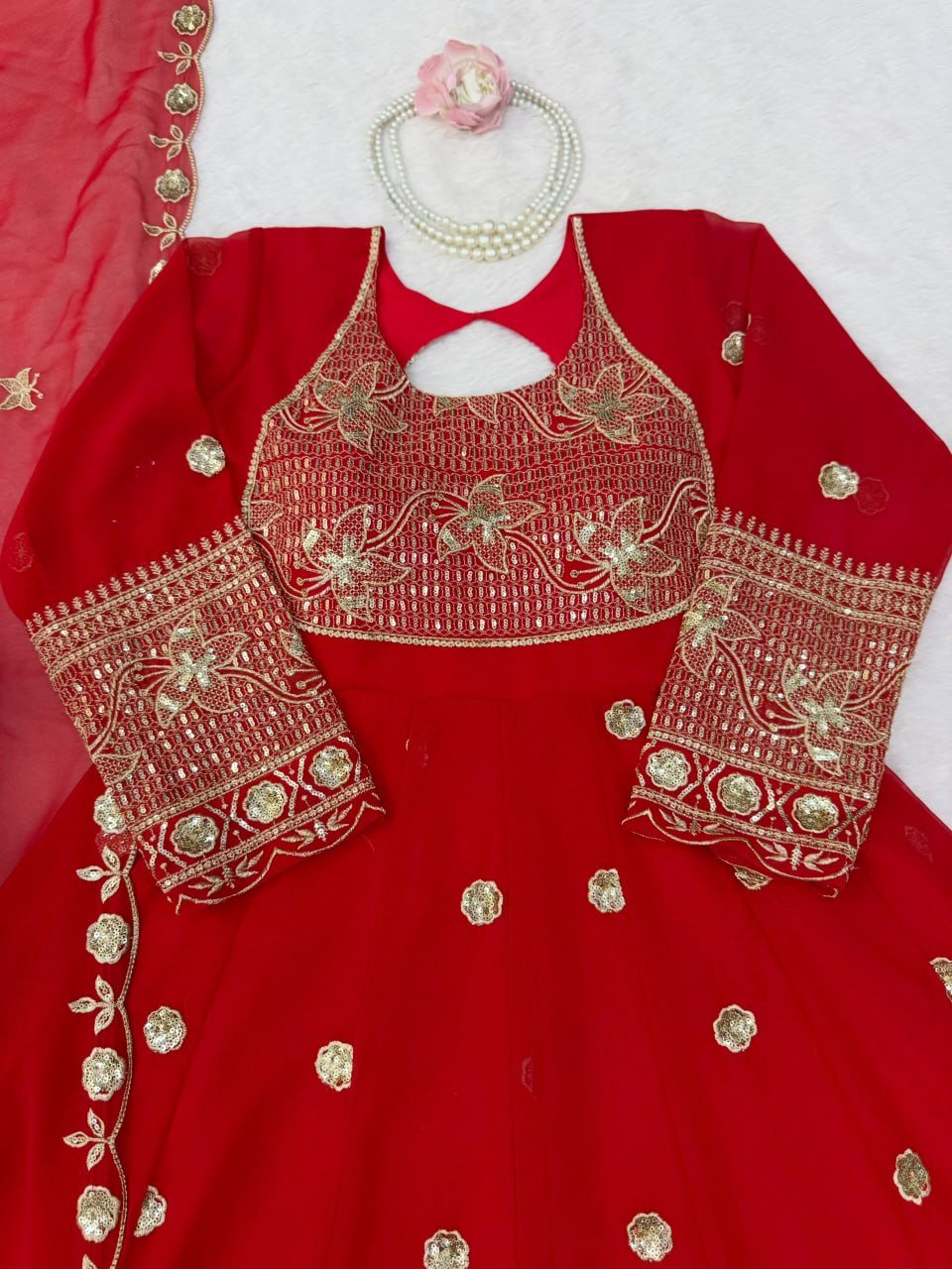 Festive Embroidered Anarkali Suit with Dupatta - Surat Wholesale Ethnic Wear (Photo 8)