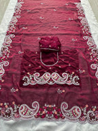 Artisanal Paisley Embroidered Saree for Timeless Celebrations