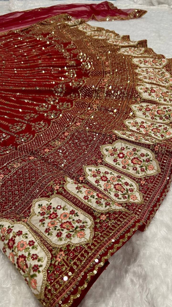 Traditional Bridal Silk Lehenga Set with Heavy Zardosi Work - Surat Wholesale Ethnic Wear (Photo 8)