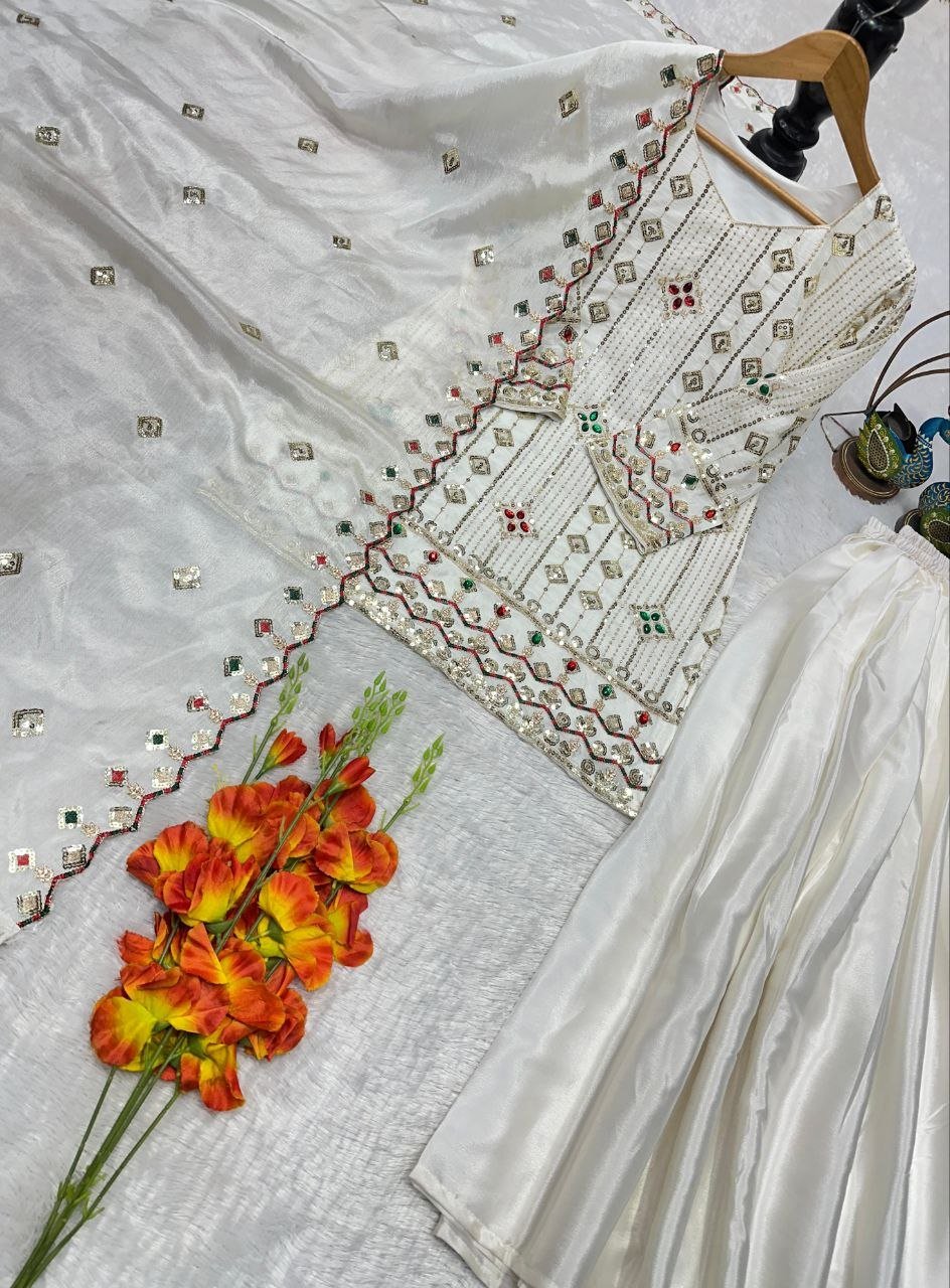 Sparkle The Night In This Exquisite Heavy Work Sharara Suit
