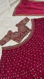 Ornate Dori Embroidered Velvet Lehenga Set with Heavily Embellished Border