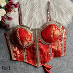 Cocktail Party Polish Jacquard Strapless Corset Blouse - Surat Wholesale Ethnic Wear (Photo 8)