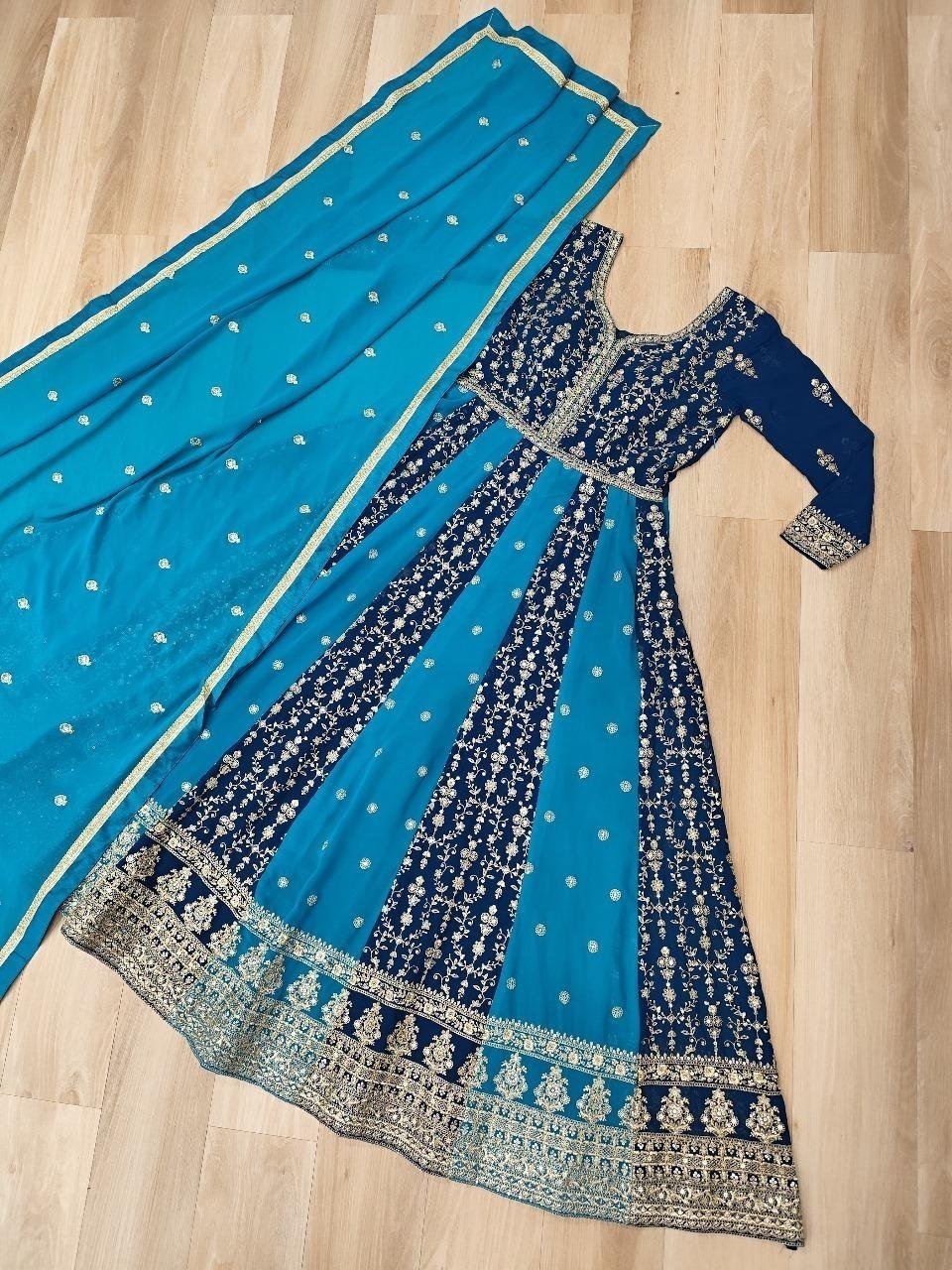 Royal Heritage Embroidered Anarkali Ensemble with Intricate Zari Work and Majestic Flared Silhouette - Surat Wholesale Ethnic Wear (Photo 8)