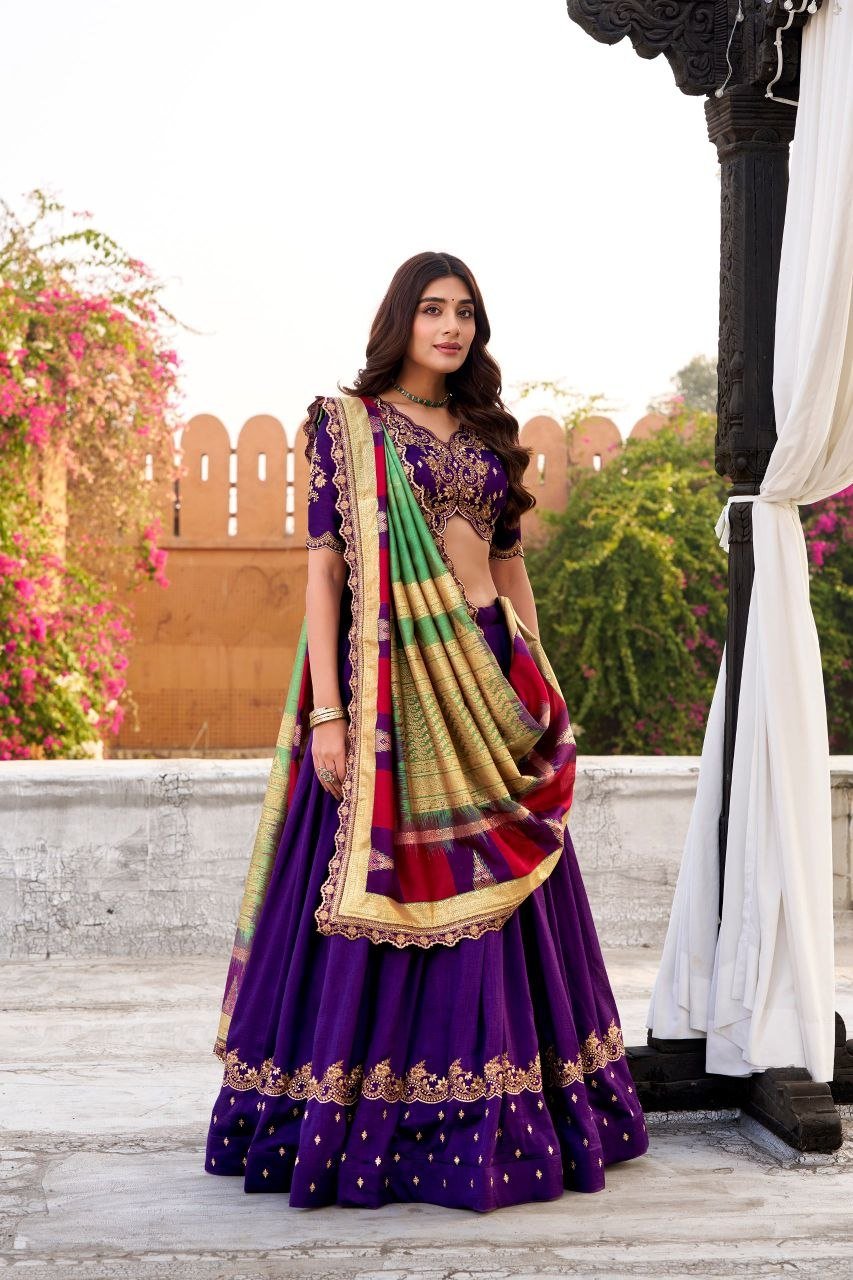 Royal Heritage Embroidered Lehenga Choli With Designer Dupatta