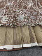 Intricately Sequined Heavy Floral Handcrafted Lehenga Set