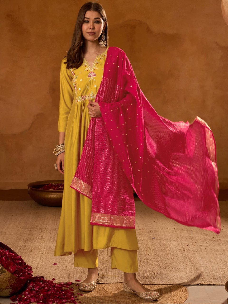 Regal Heritage Floral Embroidered Anarkali Suit Ensemble