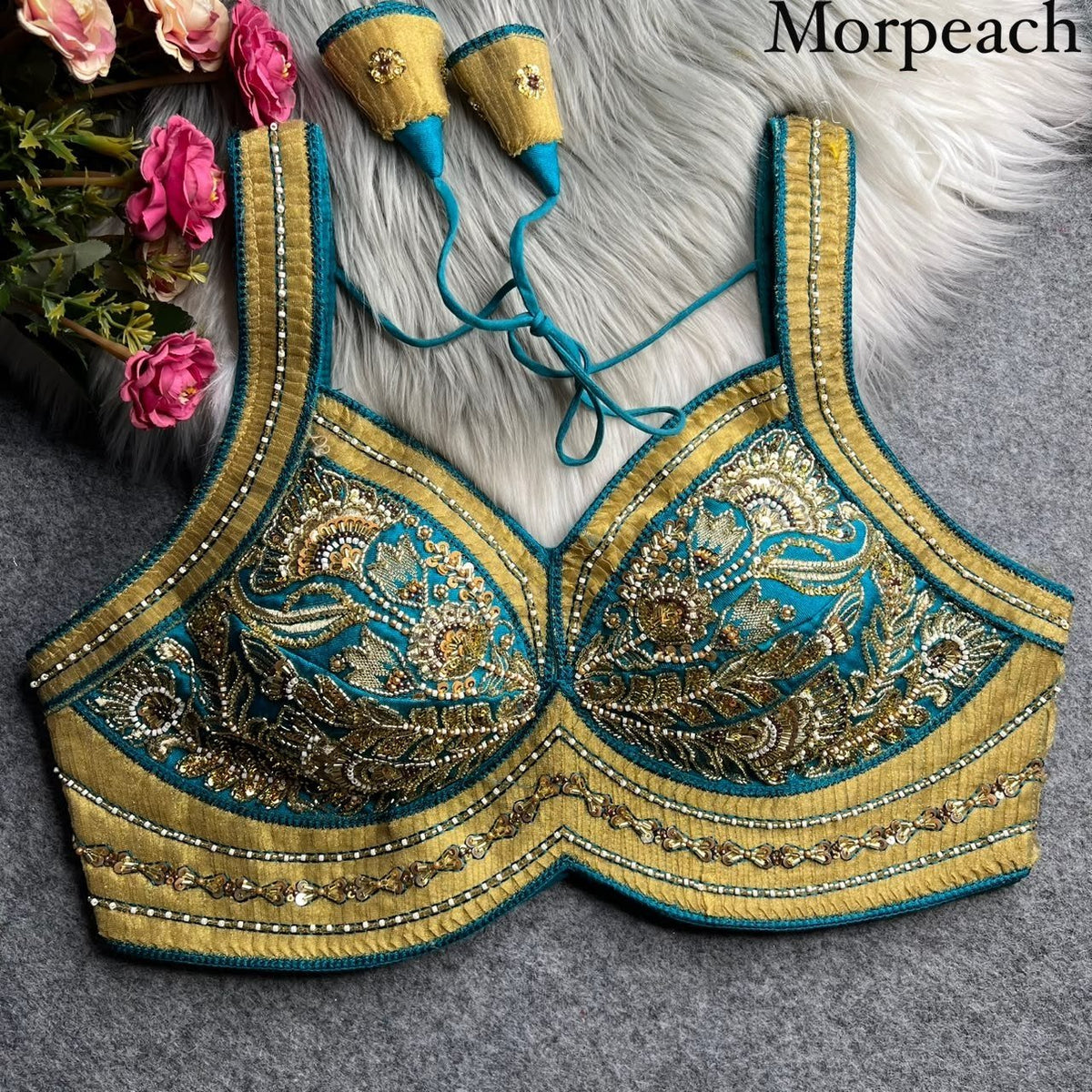Opulent Luxury Heavy Zari Embroidered Sleeveless Blouse