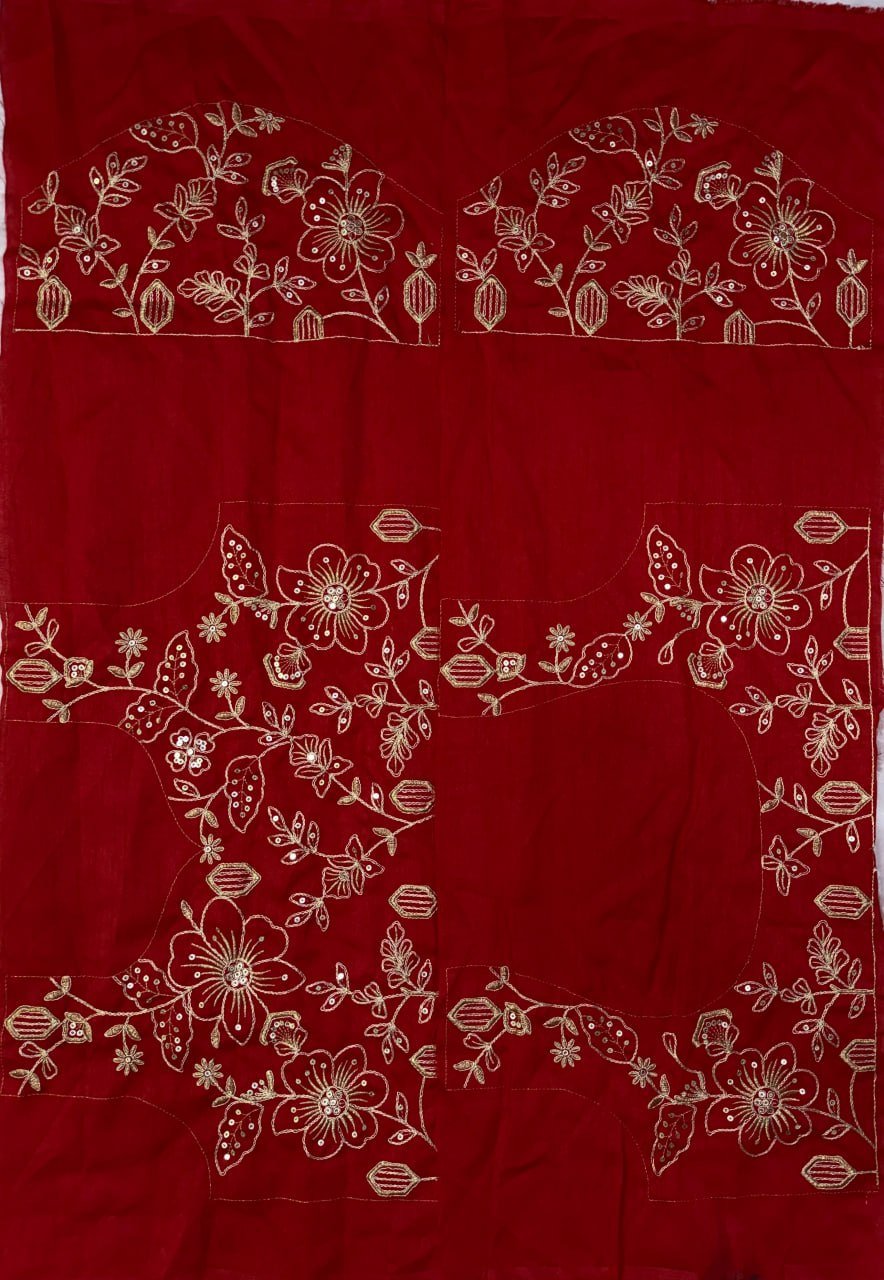 Regal Tradition Floral Embroidered Saree with Intricate Sequin Border and Designer Blouse