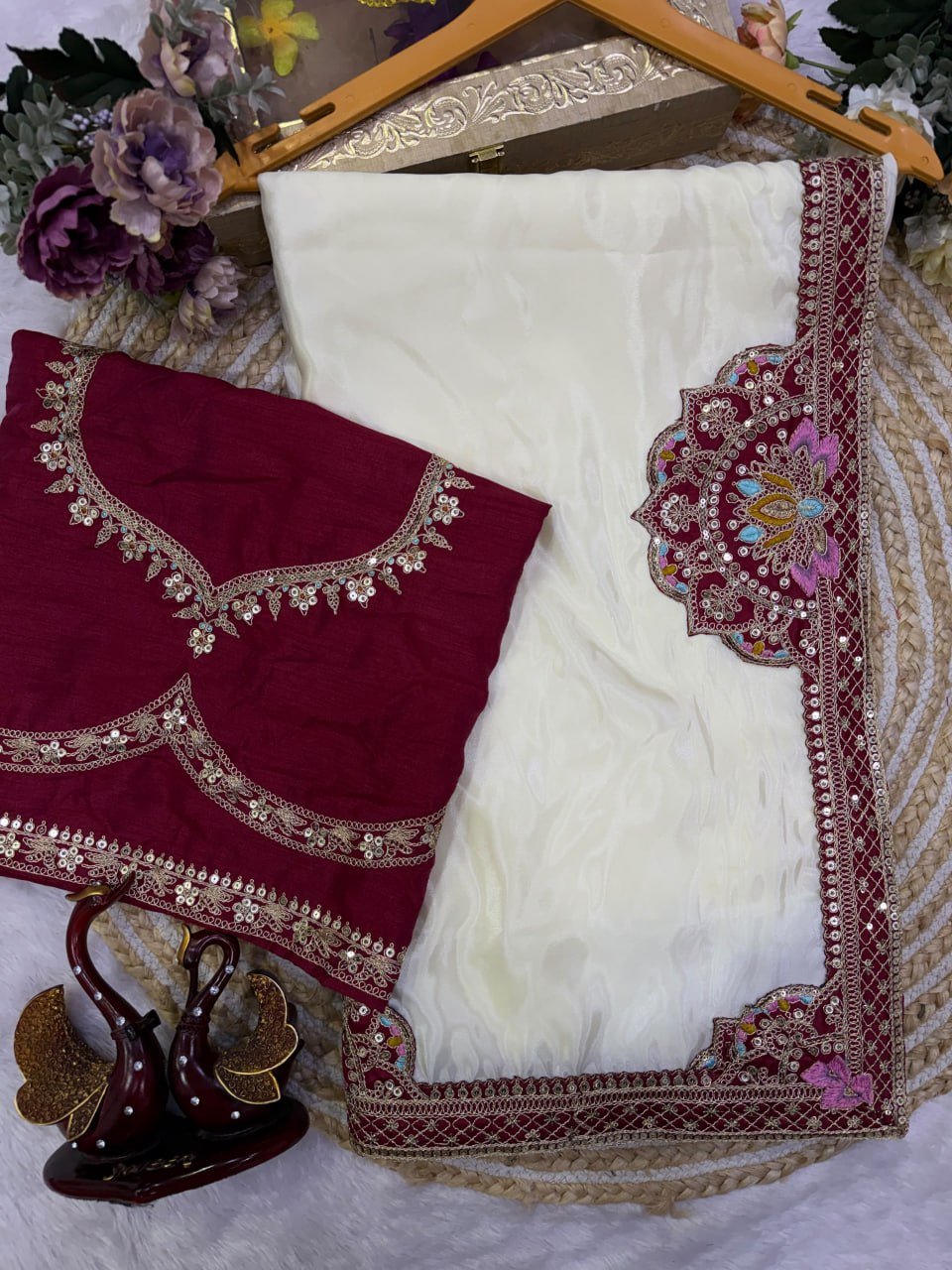 Artisanal Embroidered Drapes with Heritage Motifs for Festive Occasions