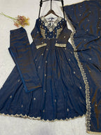 Royal Heritage Embroidered Anarkali Ensemble With Intricate Zari Detailing - Surat Wholesale Ethnic Wear (Photo 8)