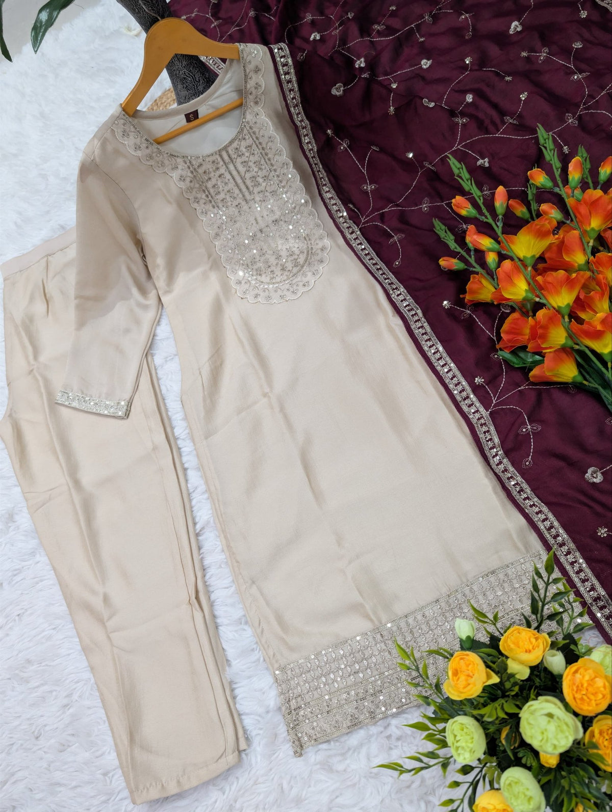 Regal Embroidered Kurta Set with Artisanal Dupatta