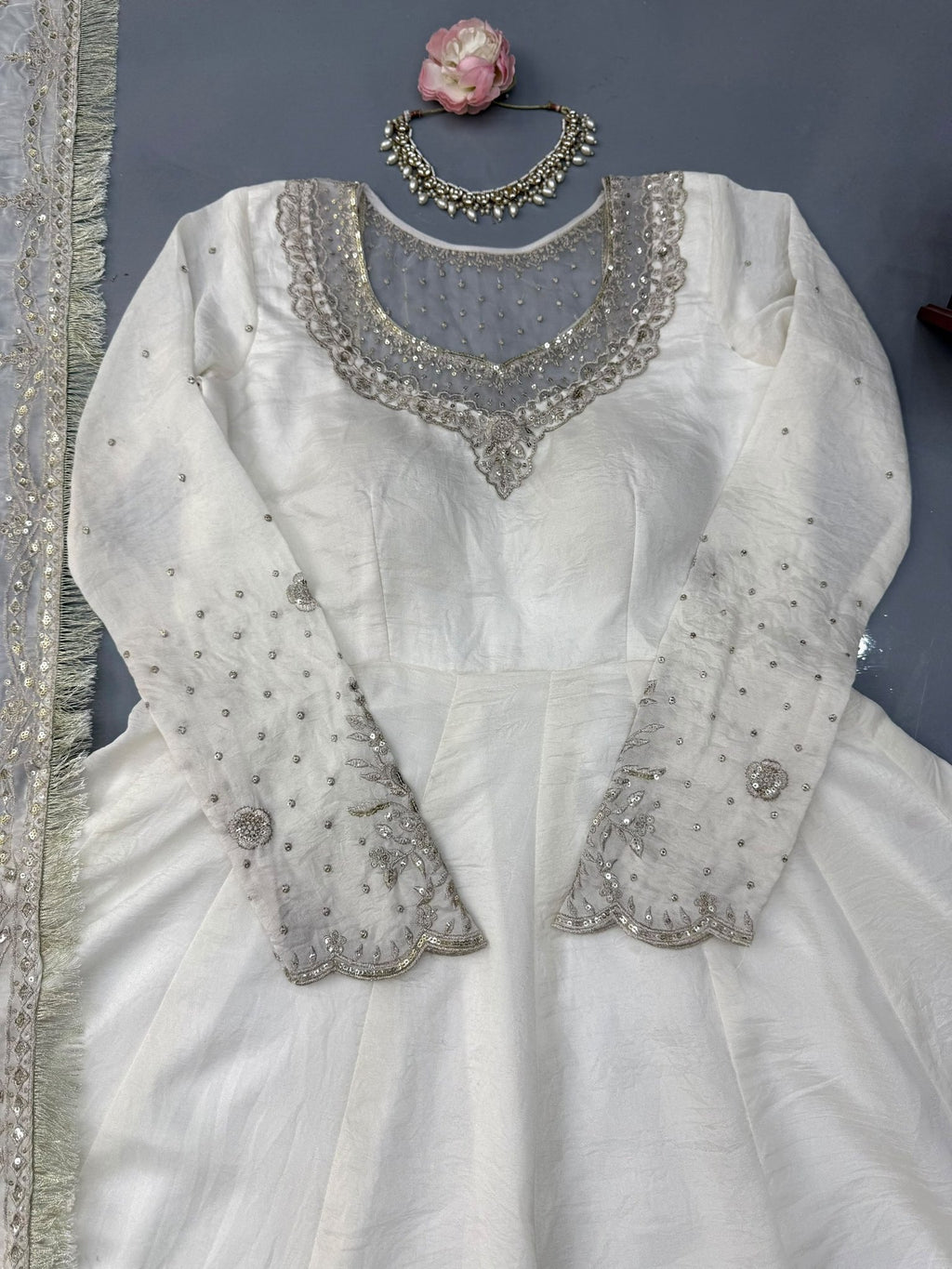 Regal Embroidered Anarkali Ensemble for Timeless Festive Celebrations